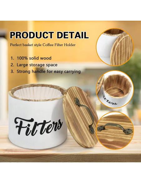 Soporte para Filtros de Café ANRXNCY Blanco Vintage 17.3 cm