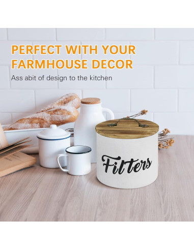 Soporte para Filtros de Café ANRXNCY Blanco Vintage 17.3 cm