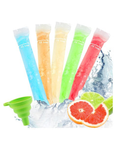 150 Bolsas de Moldes de Paletas MOWPOG 28 cm Sin BPA con Embudo