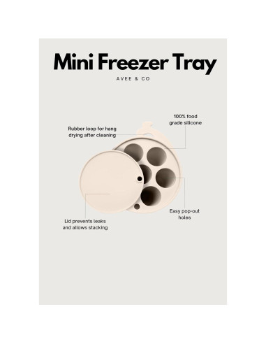 Bandeja Mini Congelador Avee & Co Silicona BPA Free 7 Moldes