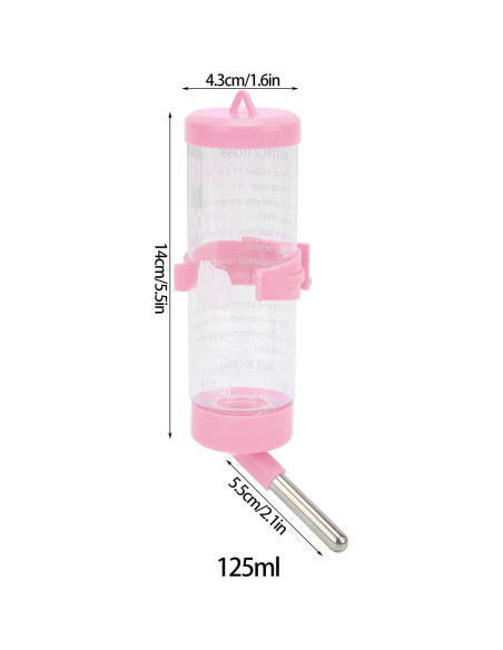 Botella de Agua Automática HEEPDD 125ml para Hámsteres y Pequeños Animales
