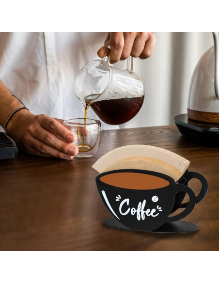 Soporte de Filtro de Café Koluti de Metal, Diseño Elegante, 17x10 cm