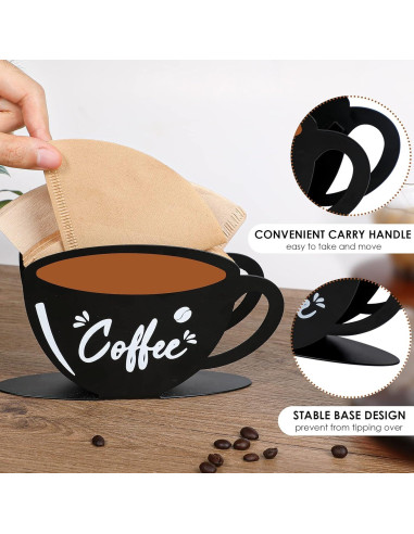 Soporte de Filtro de Café Koluti de Metal, Diseño Elegante, 17x10 cm