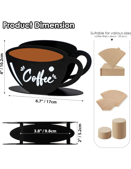 Soporte de Filtro de Café Koluti de Metal, Diseño Elegante, 17x10 cm