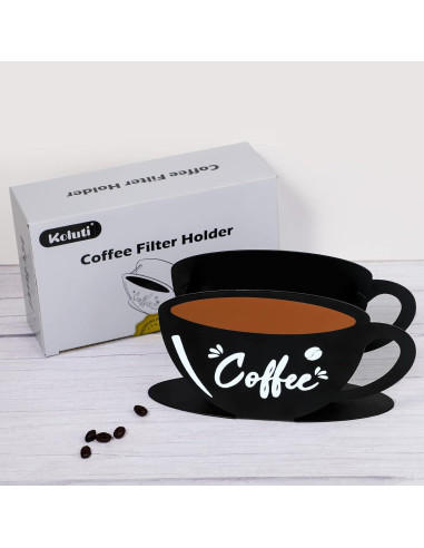 Soporte de Filtro de Café Koluti de Metal, Diseño Elegante, 17x10 cm