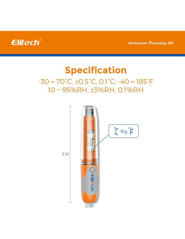 Registrador de Datos de Temperatura Elitech RC-51H 10 Unidades