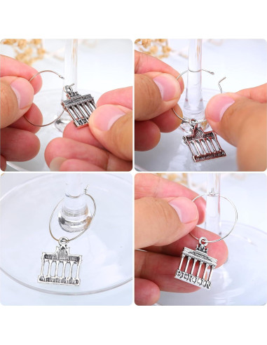 16 Encantos para Copas de Vino Viaje - Marcadores Duraderos