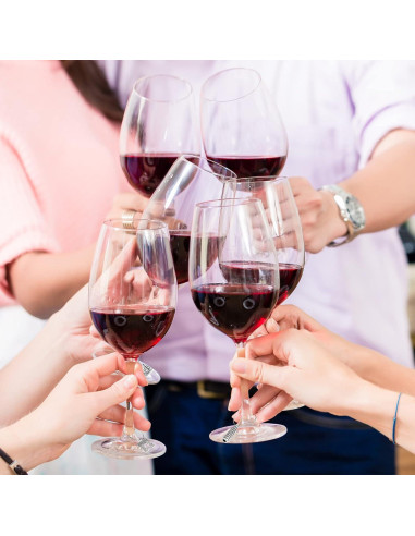 16 Encantos para Copas de Vino Viaje - Marcadores Duraderos