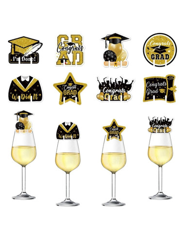 Charms Identificadores de Copas de Vino Graduación 50pcs