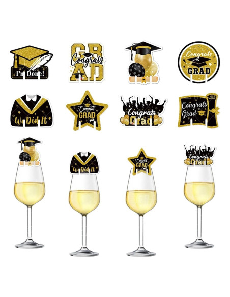 Charms Identificadores de Copas de Vino Graduación 50pcs