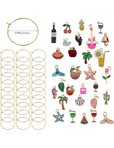 Juego de Charms para Copas de Vino Playa - 30 Piezas