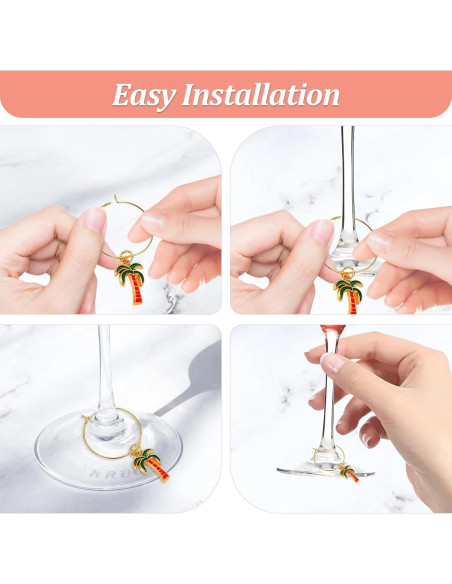 Juego de Charms para Copas de Vino Playa - 30 Piezas