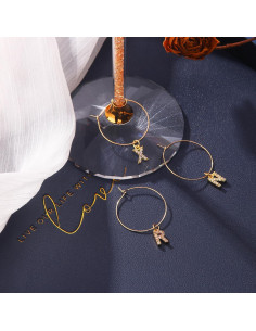 Set de 26 Marcadores de Copas de Vino Pride & Par con Letras Doradas 2