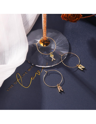 Set de 26 Marcadores de Copas de Vino Pride & Par con Letras Doradas