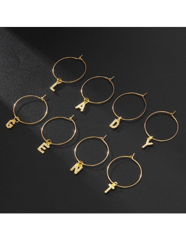 Set de 26 Marcadores de Copas de Vino Pride & Par con Letras Doradas