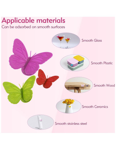 Set de 12 Encantos para Copas de Vino Mariposa Femeng