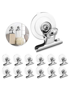 Clip de Ventosa Aufind 12 Piezas Acero Inoxidable 4.4 cm