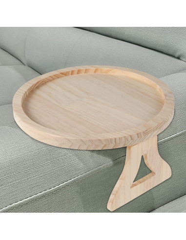 Bandeja Redonda para Brazo de Sofá Abizarch 25 cm Madera Pino