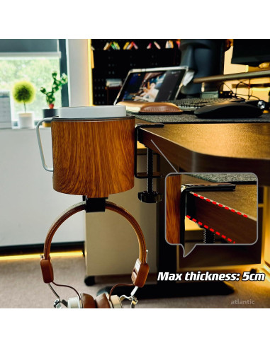 Soporte para Taza de Escritorio 2-en-1 Cowinational - Diseño de Madera