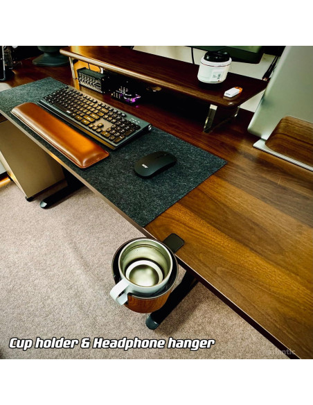 Soporte para Taza de Escritorio 2-en-1 Cowinational - Diseño de Madera