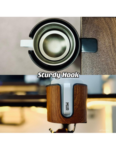 Soporte para Taza de Escritorio 2-en-1 Cowinational - Diseño de Madera