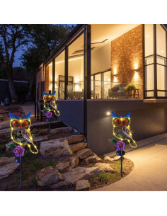 Luz Solar Decorativa de Jardín Siegaoo 105.4 cm Búho 2
