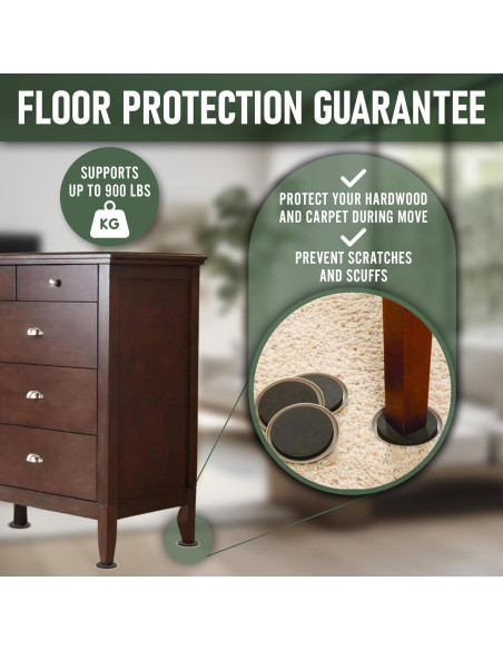 Deslizante de Muebles Tameli - Capacidad 408 kg - Elevador y 4 Deslizantes