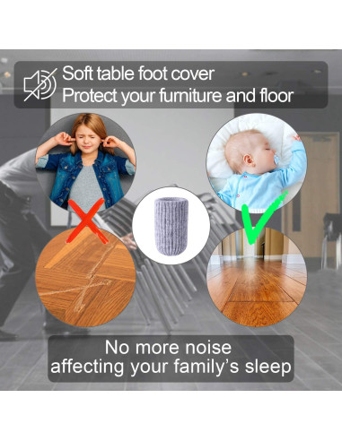 32 Fundas Grises para Patas de Muebles - Protectores de Piso