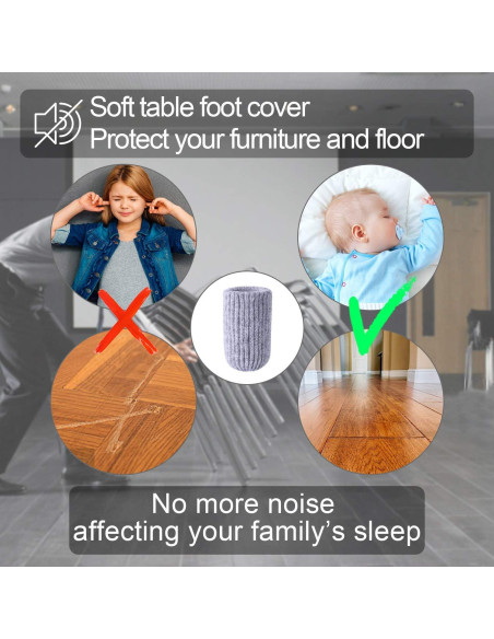 32 Fundas Grises para Patas de Muebles - Protectores de Piso