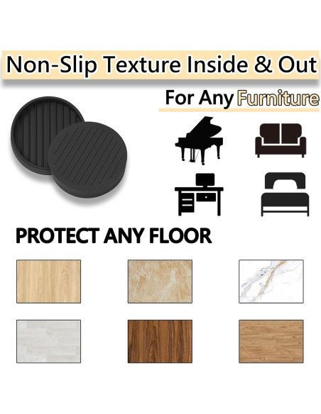 Cups de Goma Antideslizantes Jayen 4 Pcs 5.08x5.08 cm