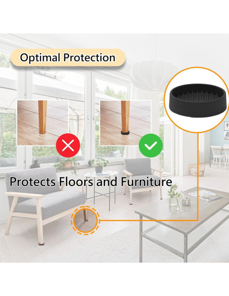 Cups de Goma Antideslizantes Jayen 4 Pcs 5.08x5.08 cm