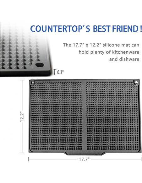 Alfombrilla de Secado de Platos de Silicona JRSENL 36.8x9.7cm