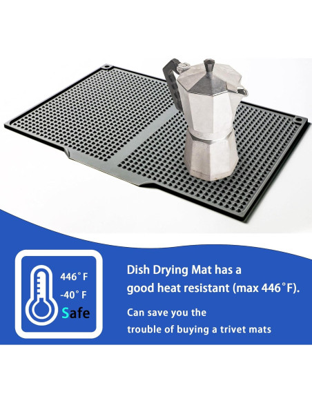 Alfombrilla de Secado de Platos de Silicona JRSENL 36.8x9.7cm