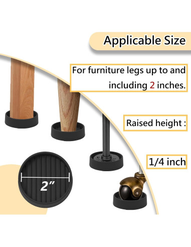 Cups de Goma Antideslizantes Jayen 4 Pcs 5.08x5.08 cm