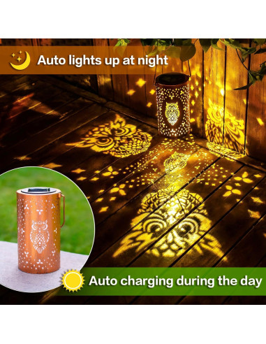 Linterna Solar Colgante de Búho EZTZEN LED Impermeable