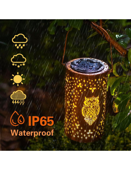 Linterna Solar Colgante de Búho EZTZEN LED Impermeable
