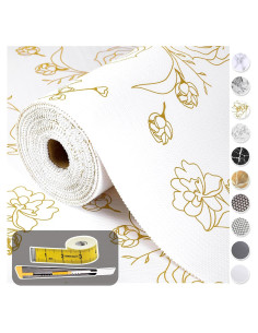 Forros de Estante Cismmy 30.48cm x 600.48cm Dorado Floral