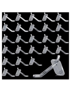 120 Ganchos de Plástico Transparentes para Tablero de Clavos