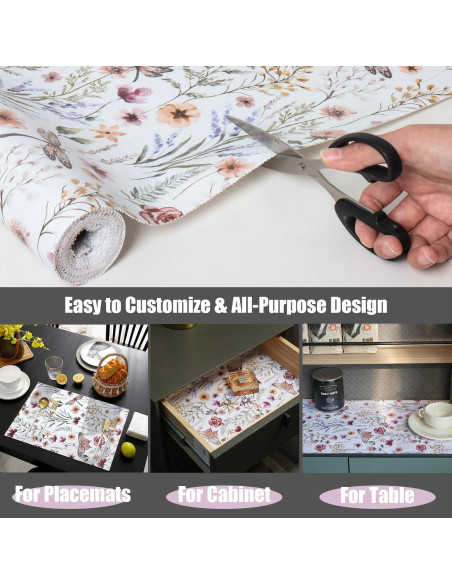 Forro de Estante Amiitay Floral 30.48 cm x 3 m Antideslizante