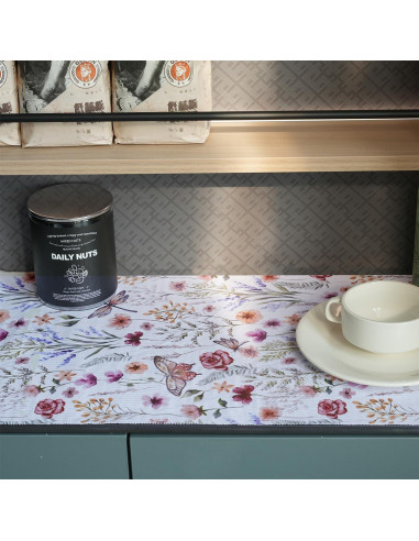 Forro de Estante Amiitay Floral 30.48 cm x 3 m Antideslizante