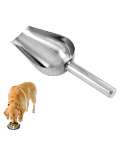 Cuchara de acero inoxidable para comida de mascotas 1 taza