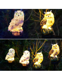 Luces Solares de Búho SmilingTown - 2 Paquetes LED Decorativas 2