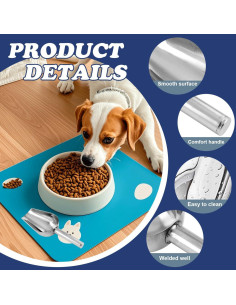 Cuchara de acero inoxidable para comida de mascotas 1 taza 2