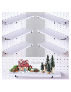 Juego de Estantes de Tablero Perforado YUSFKJ - 6 Estantes Blancos