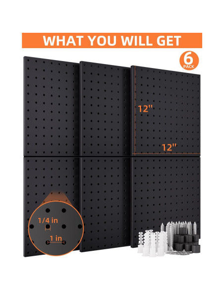 Paneles de Metal para Tablero de Clavos INCLY 6 Piezas 30.48cm