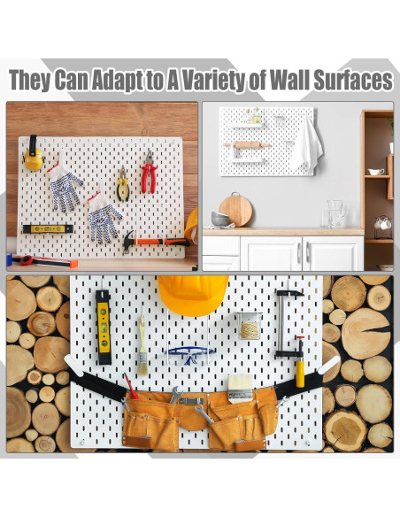 Ganchos para Tablero de Clavos GlikCeil 24 Pcs Acero Inoxidable Blanco