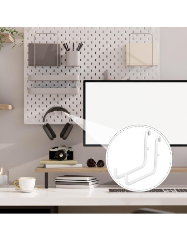 Ganchos para Tablero de Clavos GlikCeil 24 Pcs Acero Inoxidable Blanco