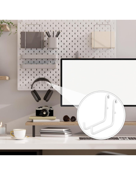 Ganchos para Tablero de Clavos GlikCeil 24 Pcs Acero Inoxidable Blanco