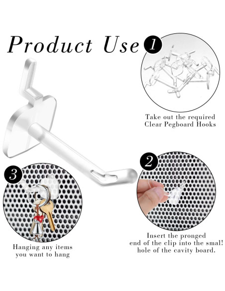 100 Ganchos de Plástico 5 cm Lemecima para Tableros de Clavos