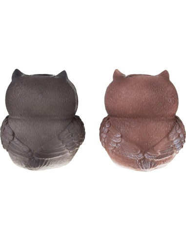 Juego de 2 Estatuas de Búho con Luz LED Solar Pure Garden